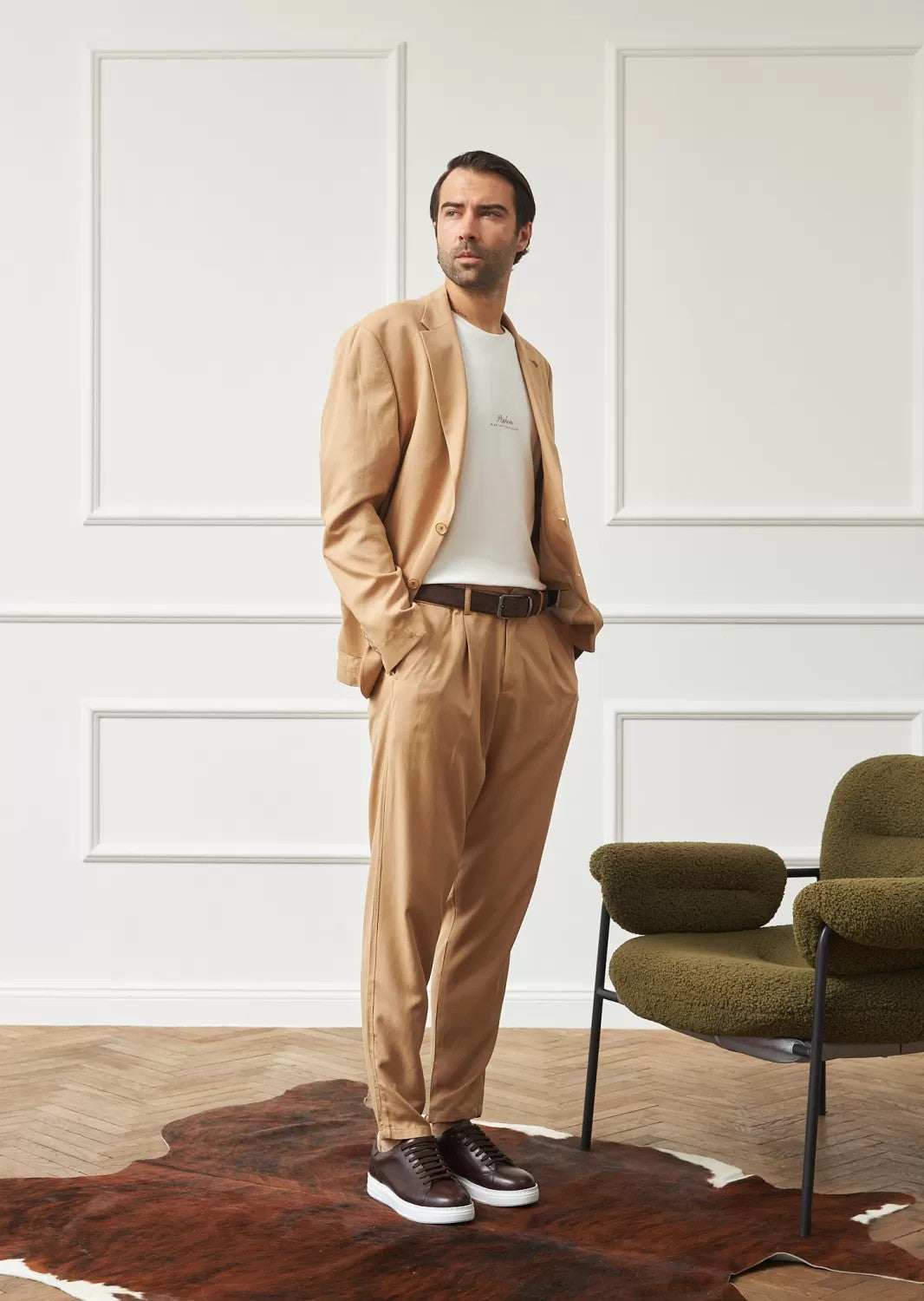 Business 2 Piece Men's Suit Flat Notched Wedding Lapel (Blazer + Pants) mens event wear