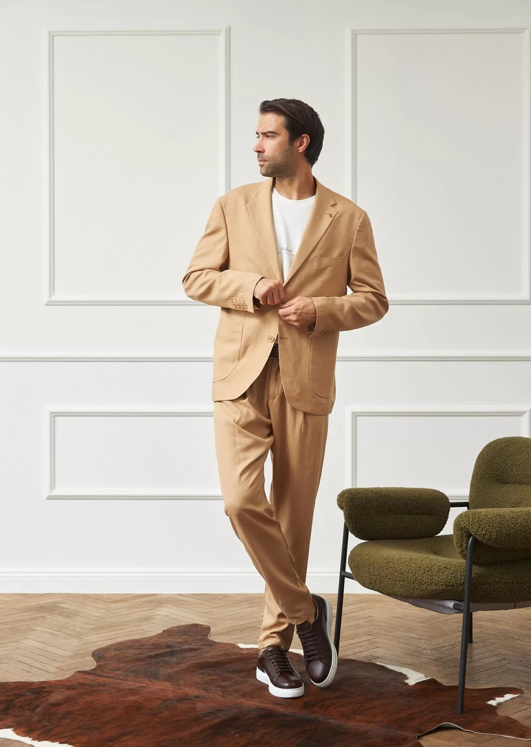 Business 2 Piece Men's Suit Flat Notched Wedding Lapel (Blazer + Pants) mens event wear