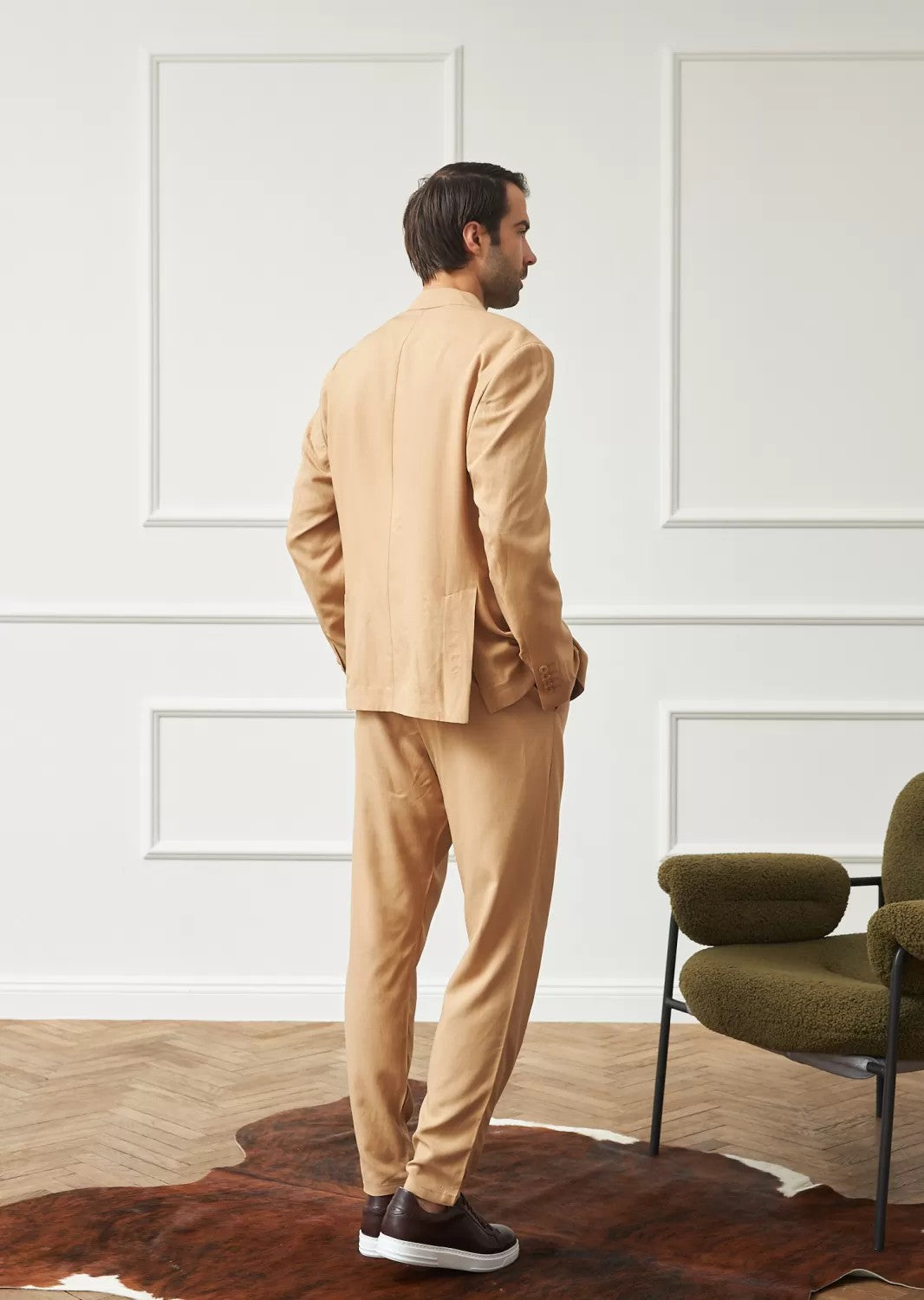 Business 2 Piece Men's Suit Flat Notched Wedding Lapel (Blazer + Pants) mens event wear