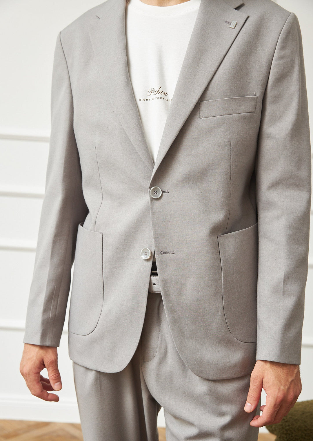 Business 2 Piece Men's Suit Flat Notched Wedding Lapel (Blazer + Pants) mens event wear