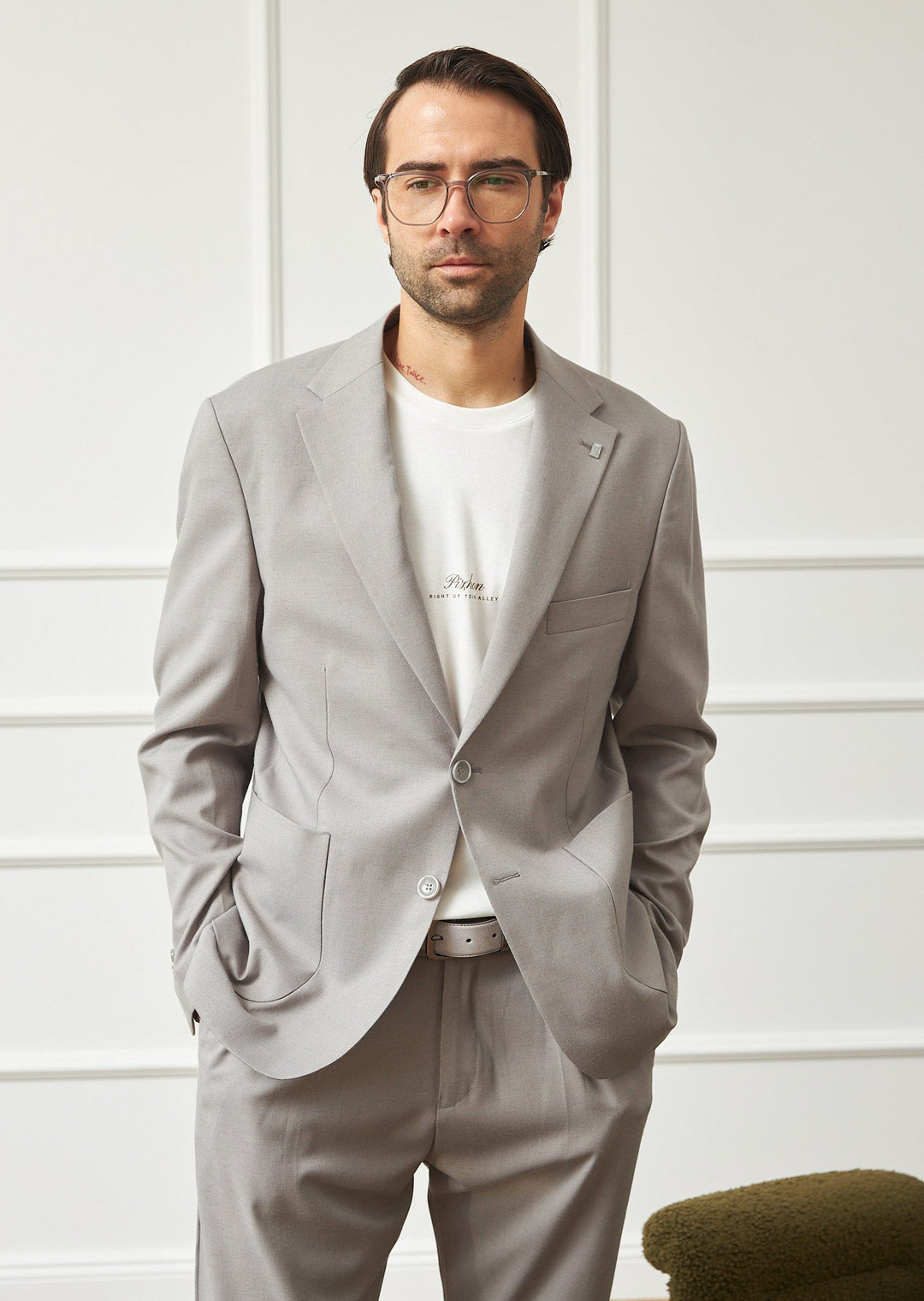 Business 2 Piece Men's Suit Flat Notched Wedding Lapel (Blazer + Pants) mens event wear