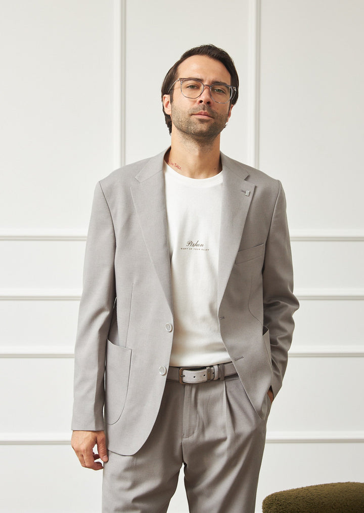 Business 2 Piece Men's Suit Flat Notched Wedding Lapel (Blazer + Pants) mens event wear