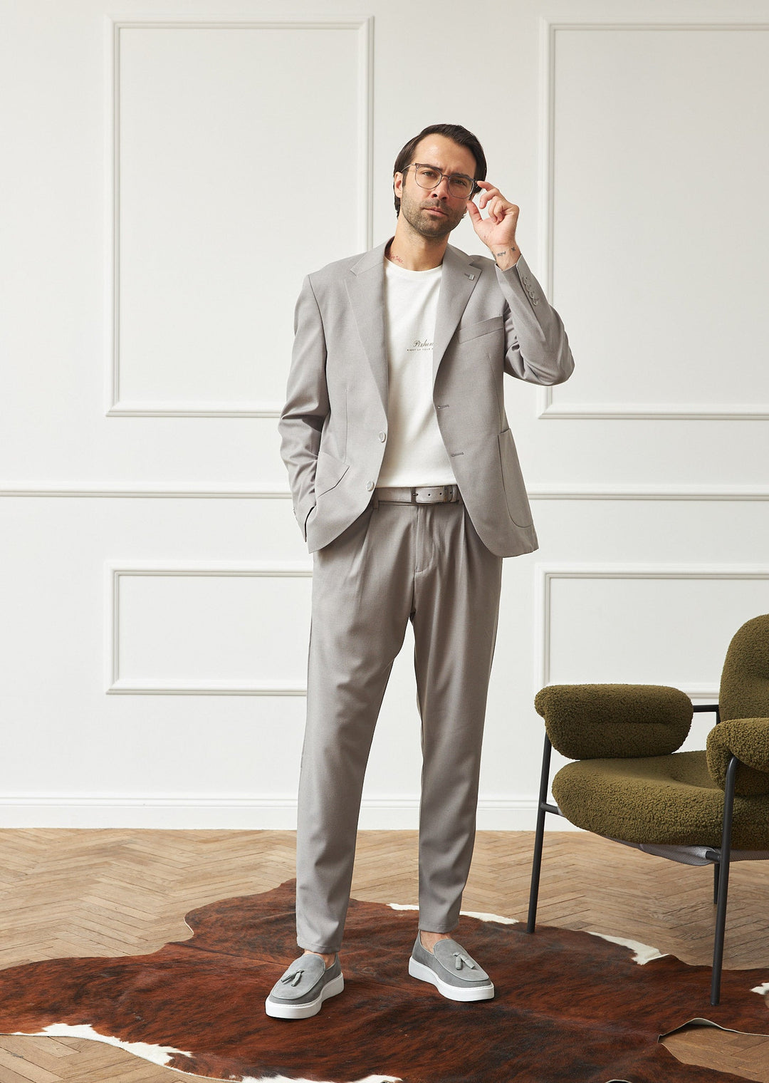 Business 2 Piece Men's Suit Flat Notched Wedding Lapel (Blazer + Pants) mens event wear