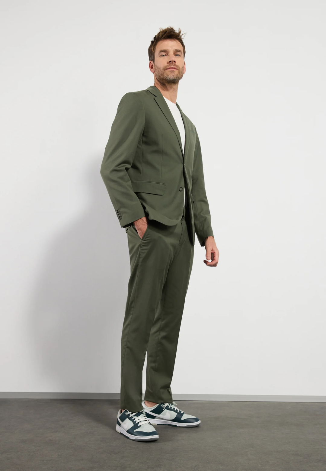 Business 2 Piece Men's Suit Flat Notched Wedding Lapel (Blazer + Pants) mens event wear