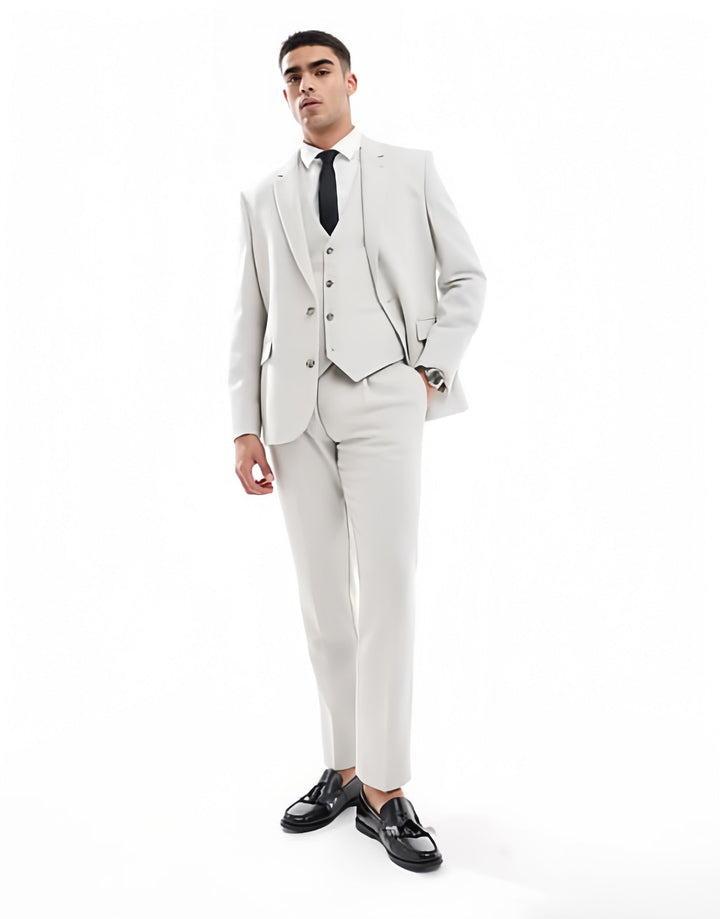 Business Men's 3 Pieces Flat Notch Lapel Tuxedos For Party (Blazer+vest+Pants) mens event wear