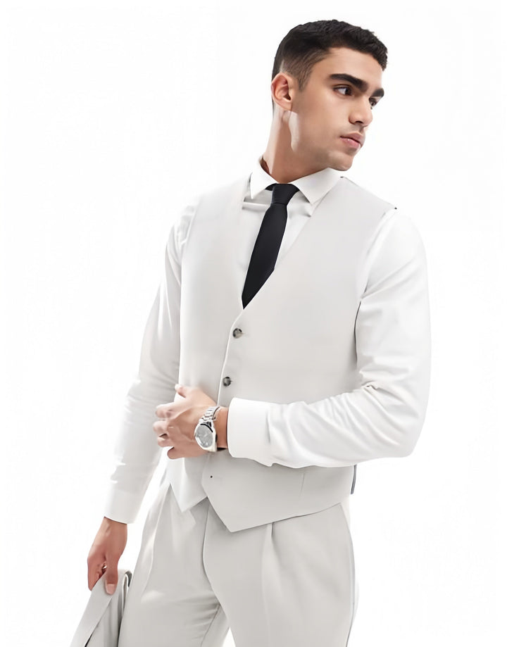 Business Men's 3 Pieces Flat Notch Lapel Tuxedos For Party (Blazer+vest+Pants) mens event wear