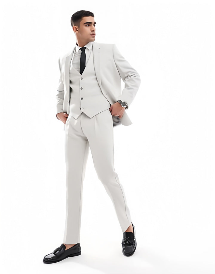 Business Men's 3 Pieces Flat Notch Lapel Tuxedos For Party (Blazer+vest+Pants) mens event wear