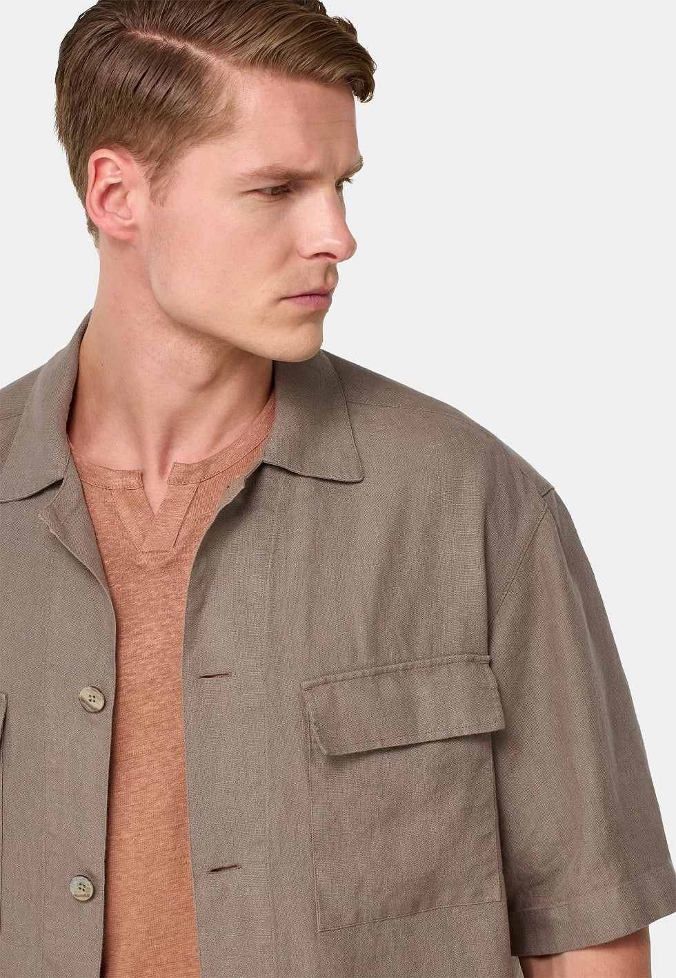 Casual 2 Piece Men's Suit Flat Linen Stand Collar Tuxedos (Blazer+Shorts) mens event wear