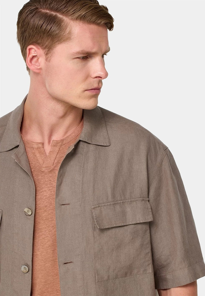 Casual 2 Piece Men's Suit Flat Linen Stand Collar Tuxedos (Blazer+Shorts) mens event wear