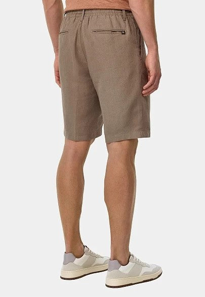 Casual 2 Piece Men's Suit Flat Linen Stand Collar Tuxedos (Blazer+Shorts) mens event wear