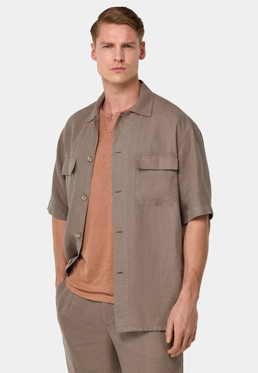 Casual 2 Piece Men's Suit Flat Linen Stand Collar Tuxedos (Blazer+Shorts) mens event wear