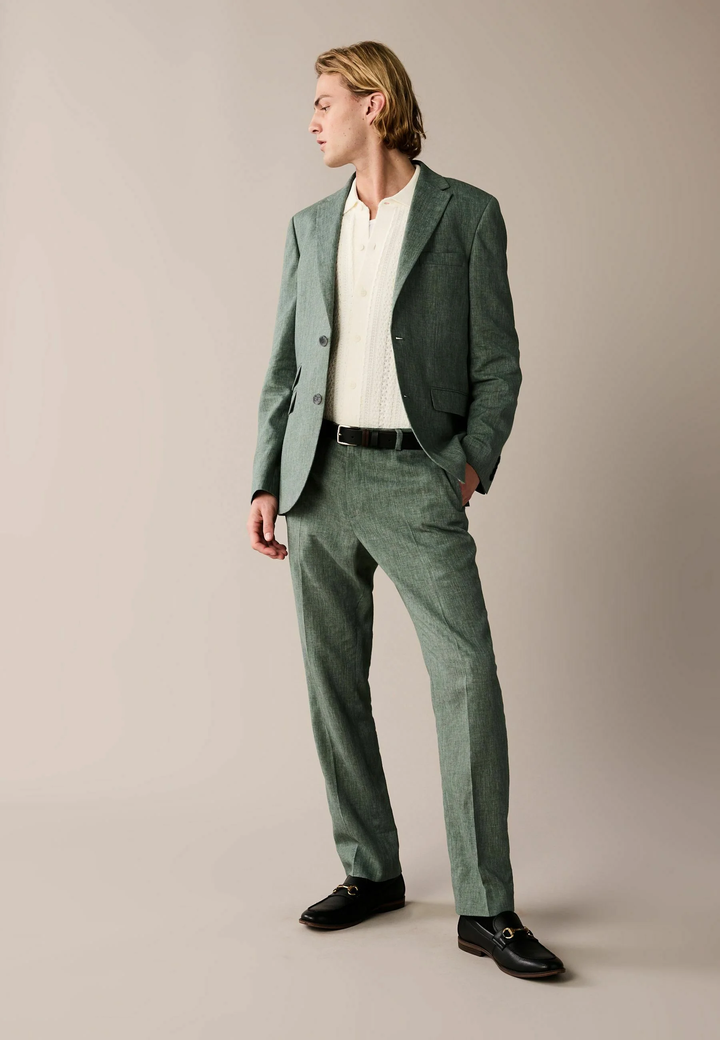 Casual 2 Piece Men's Suit Flat Notched Wedding Lapel (Blazer + Pants) mens event wear