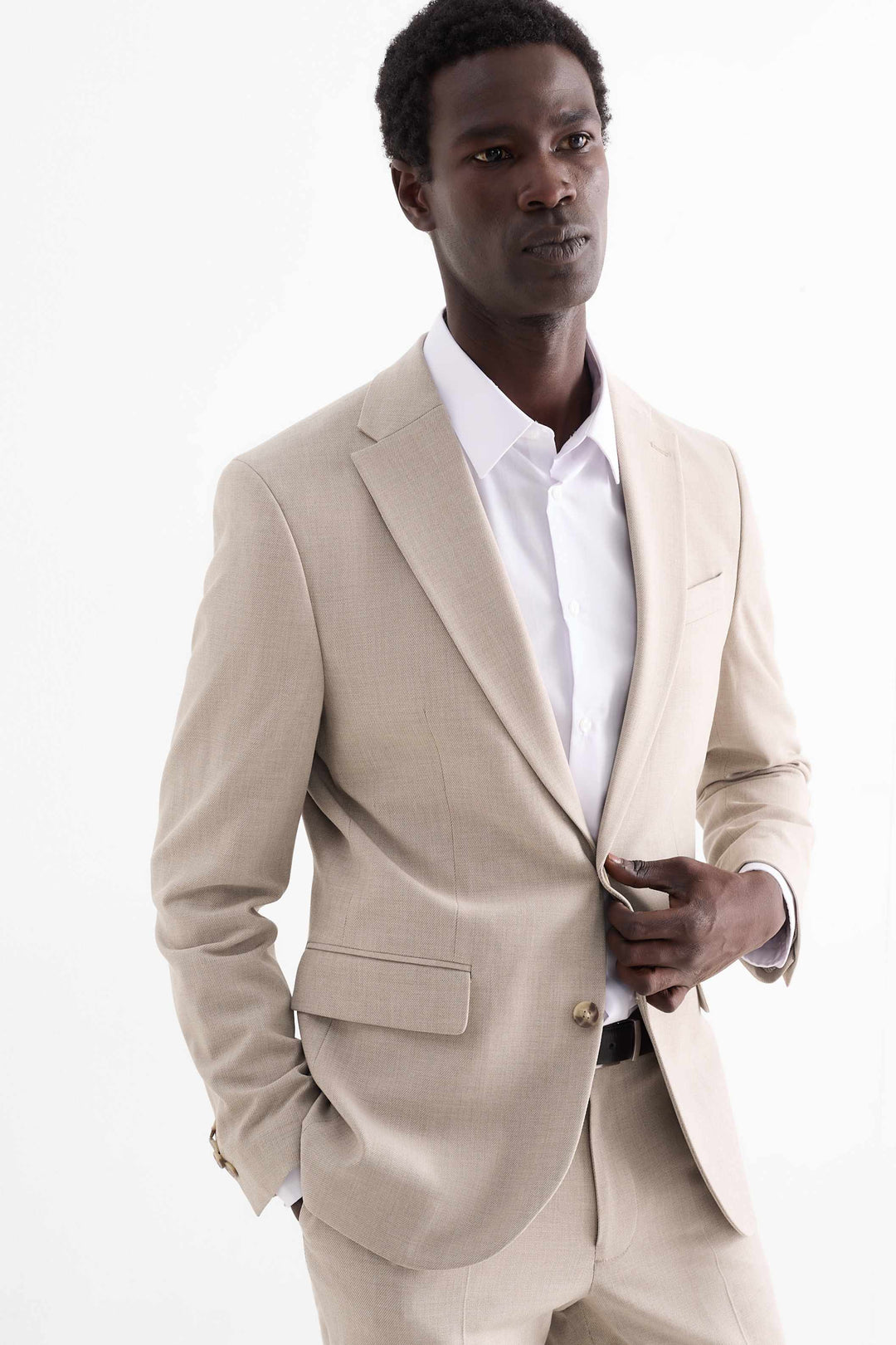 Casual 2 Piece Men's Suit Flat Notched Wedding Lapel (Blazer + Pants) mens event wear