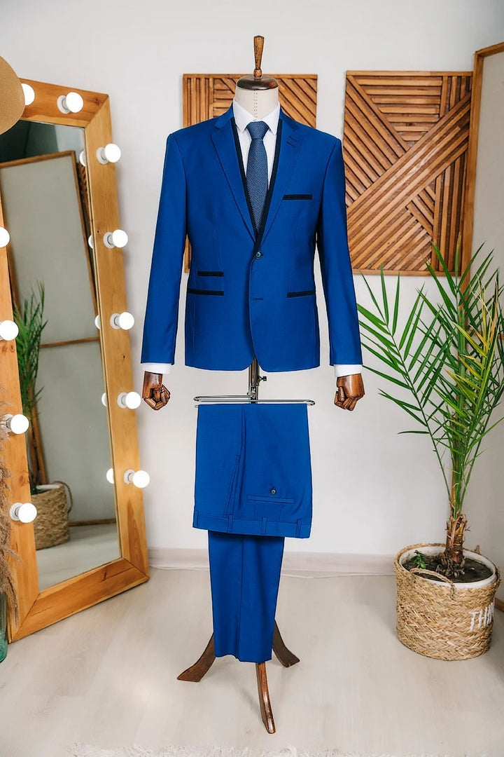Casual 2 Piece Men's Suit Flat Notched Wedding Lapel (Blazer + Pants) mens event wear