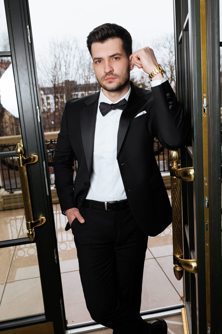 Casual 2 Piece Men's Suit Flat Notched Wedding Lapel (Blazer + Pants) mens event wear