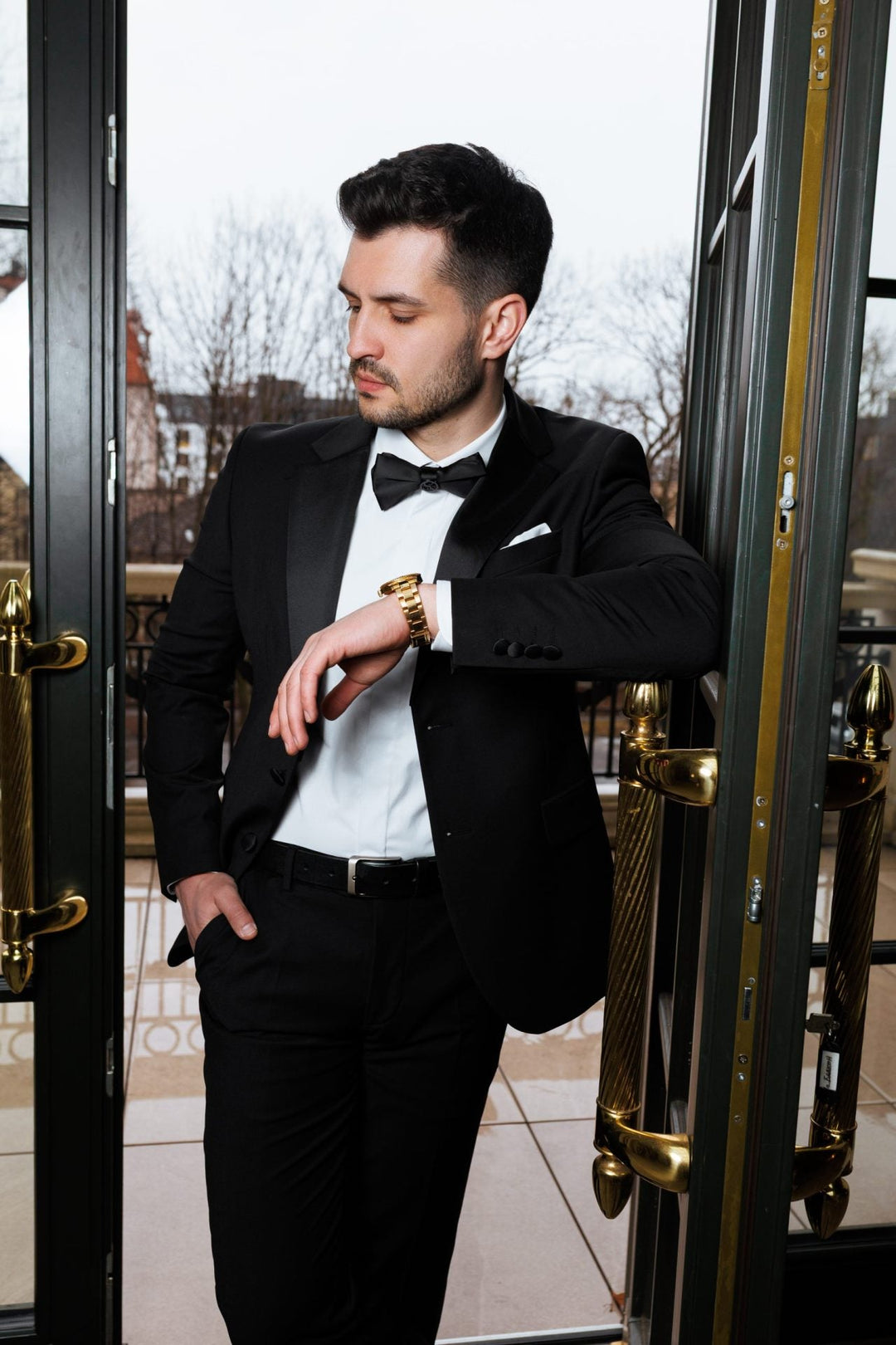 Casual 2 Piece Men's Suit Flat Notched Wedding Lapel (Blazer + Pants) mens event wear