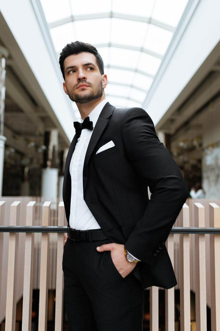 Casual 2 Piece Men's Suit Flat Notched Wedding Lapel (Blazer + Pants) mens event wear