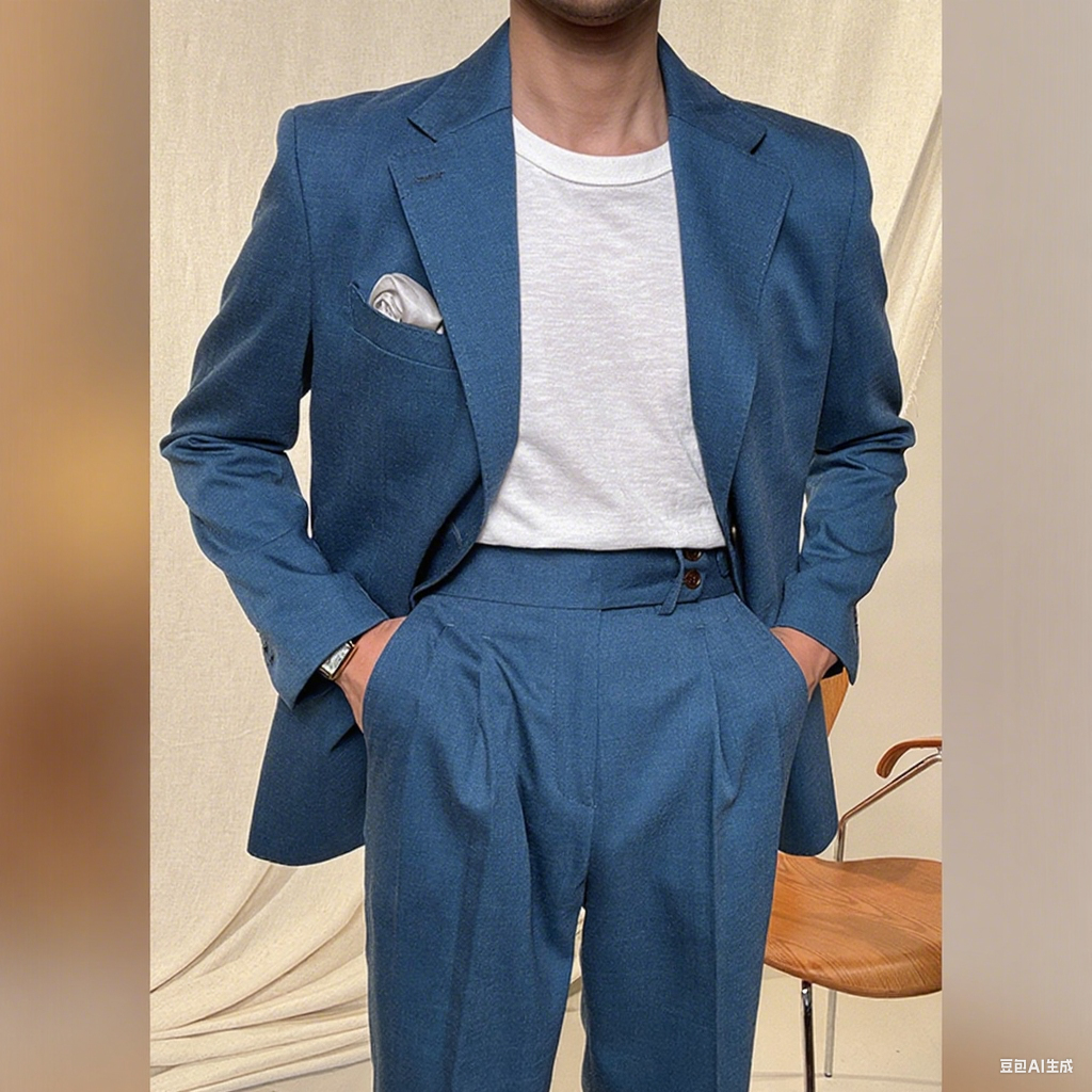 Casual 2 Piece Men's Suit Flat Peak Lapel For Wedding (Blazer + Pants) mens event wear