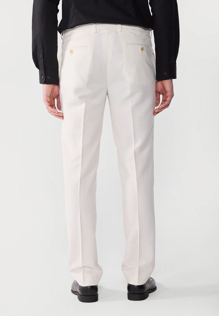 Casual 2 Pieces Mens Suit Flat Linen Notch Lapel Suit (Blazer + Pants) mens event wear