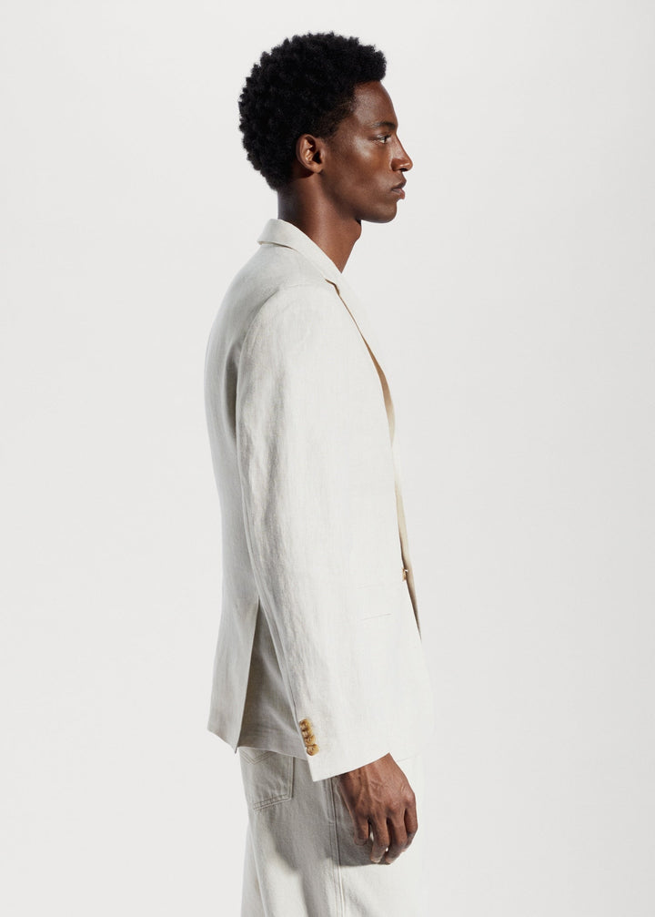 Casual 2 Pieces Mens Suit Flat Linen Notch Lapel Suit (Blazer + Pants) mens event wear