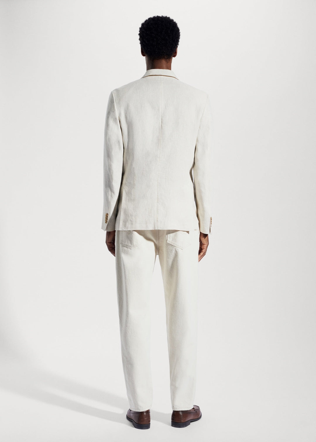 Casual 2 Pieces Mens Suit Flat Linen Notch Lapel Suit (Blazer + Pants) mens event wear