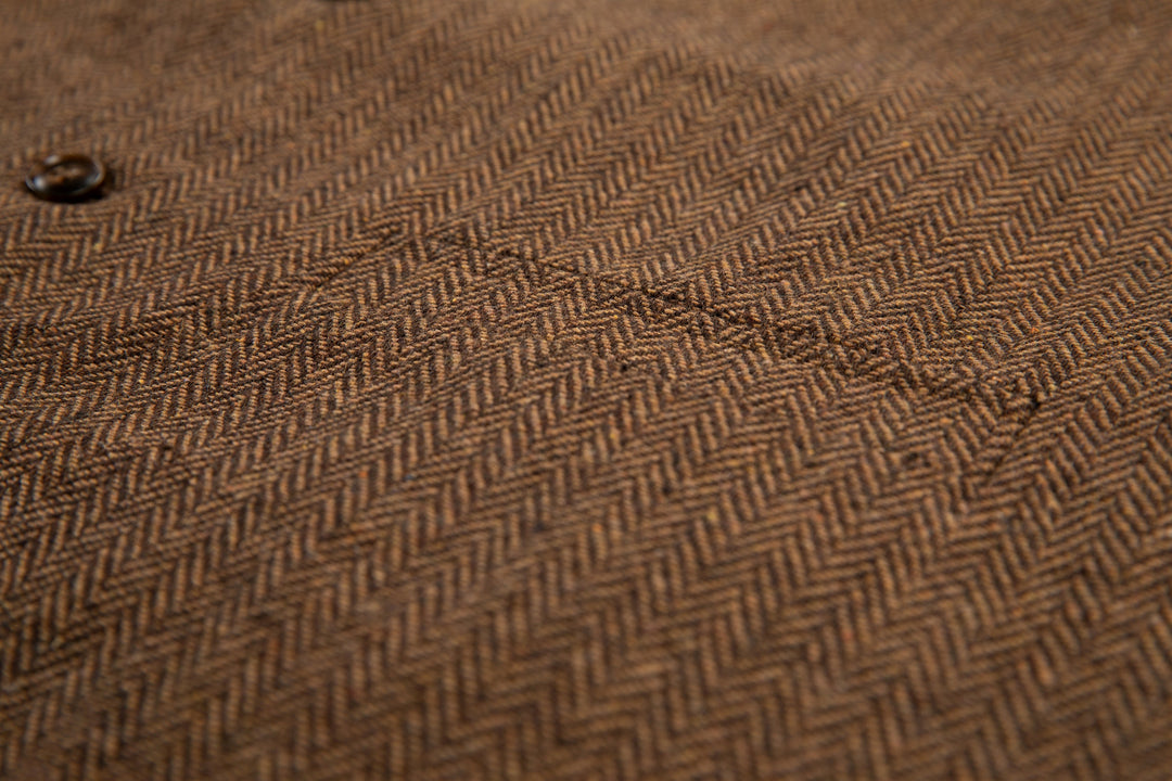 Casual Men's Classic Slim Fit Tweed Herringbone Notch Lapel Waistcoat menseventwear