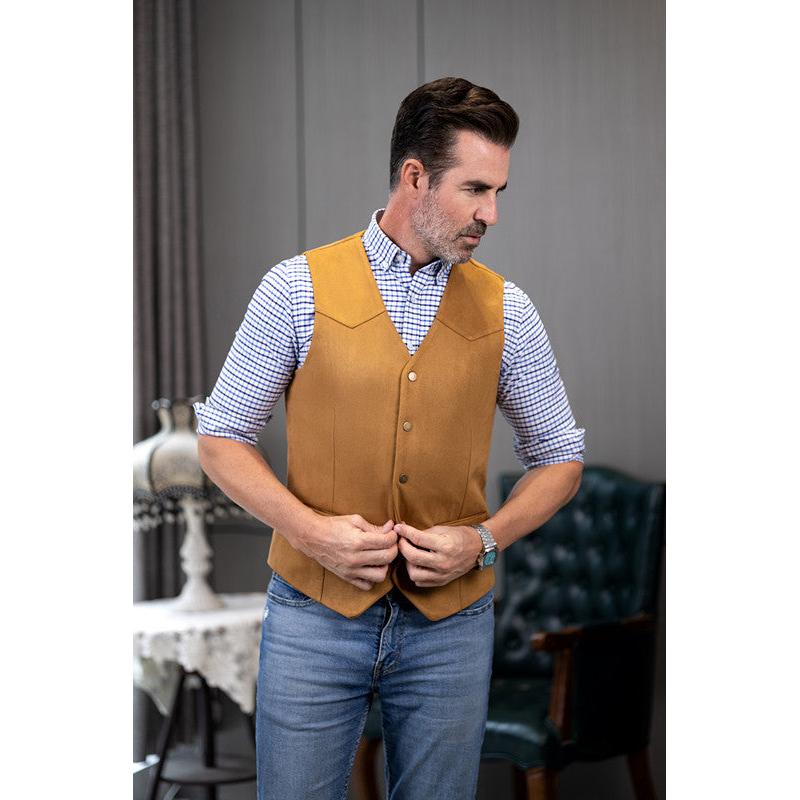 Waist Coat Mens Fashion Vest With Jeans Casual Men's Fashion Suede