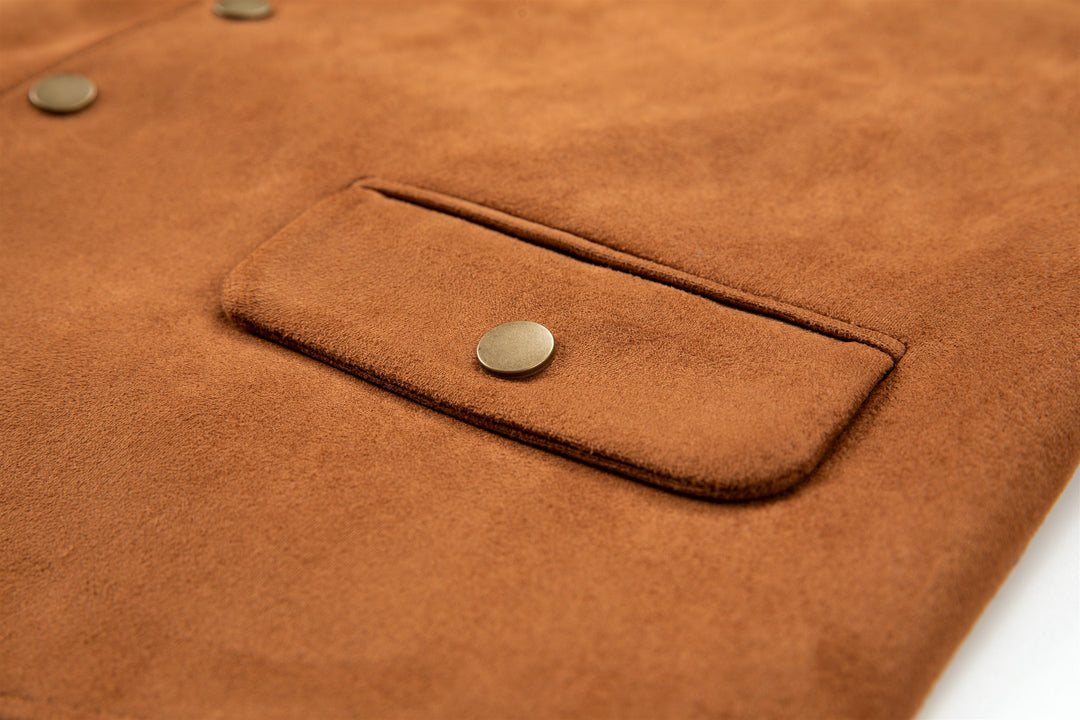 Casual Men's Fashion Suede V Neck Waistcoat Denim Jacket mens event wear