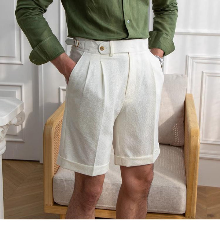 Casual Men's Short Pants Cotton Linen For Wedding mens event wear