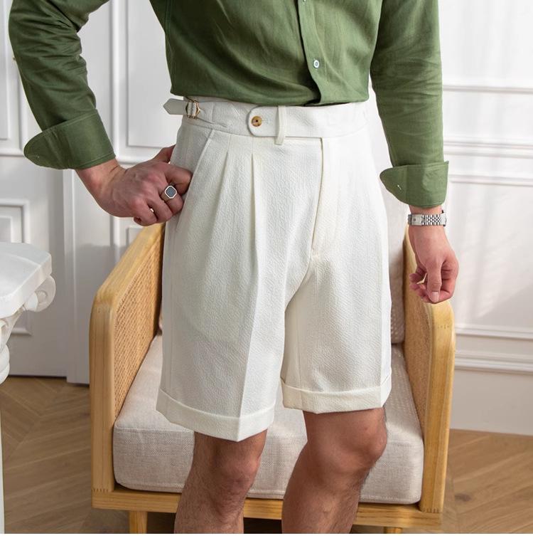 Casual Men's Short Pants Cotton Linen For Wedding mens event wear