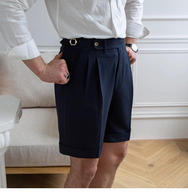 Casual Men's Short Pants Cotton Linen For Wedding mens event wear