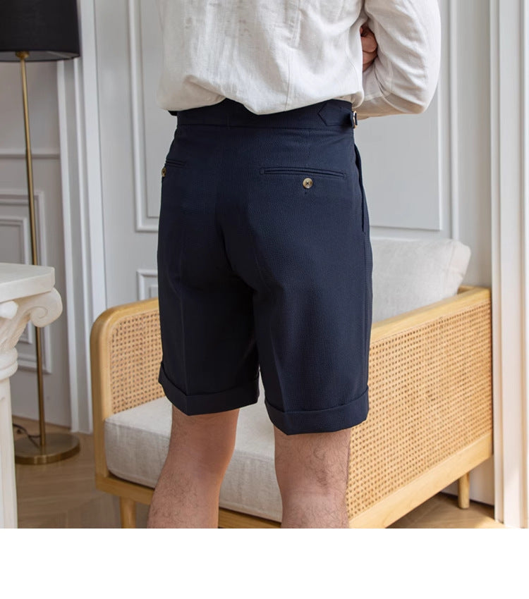 Casual Men's Short Pants Cotton Linen For Wedding mens event wear