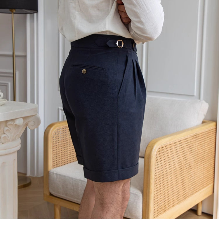 Casual Men's Short Pants Cotton Linen For Wedding mens event wear