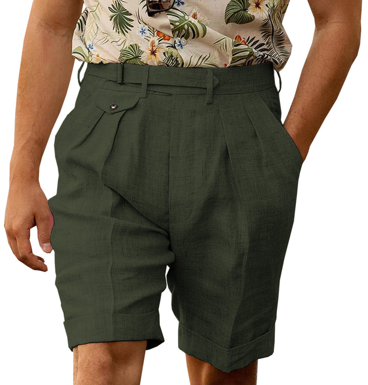 Casual Men's Short Pants Cotton Linen For Wedding mens event wear