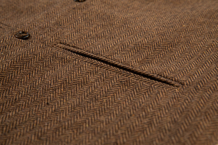 Casual Men's Slim Fit herringbone Stand Collar Waistcoat menseventwear