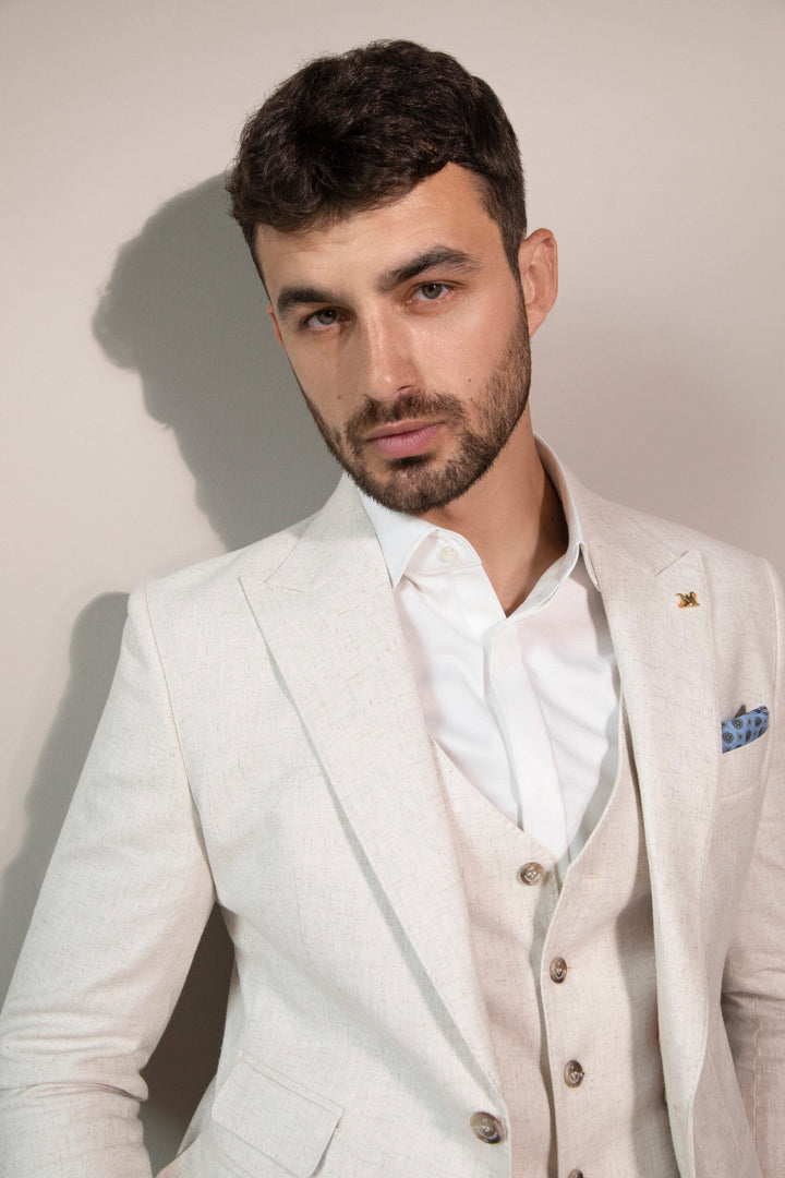 Casual Men's Three-Piece Peak Lapel Wedding Suit for Men (Blazer + Vest + Pants) mens event wear