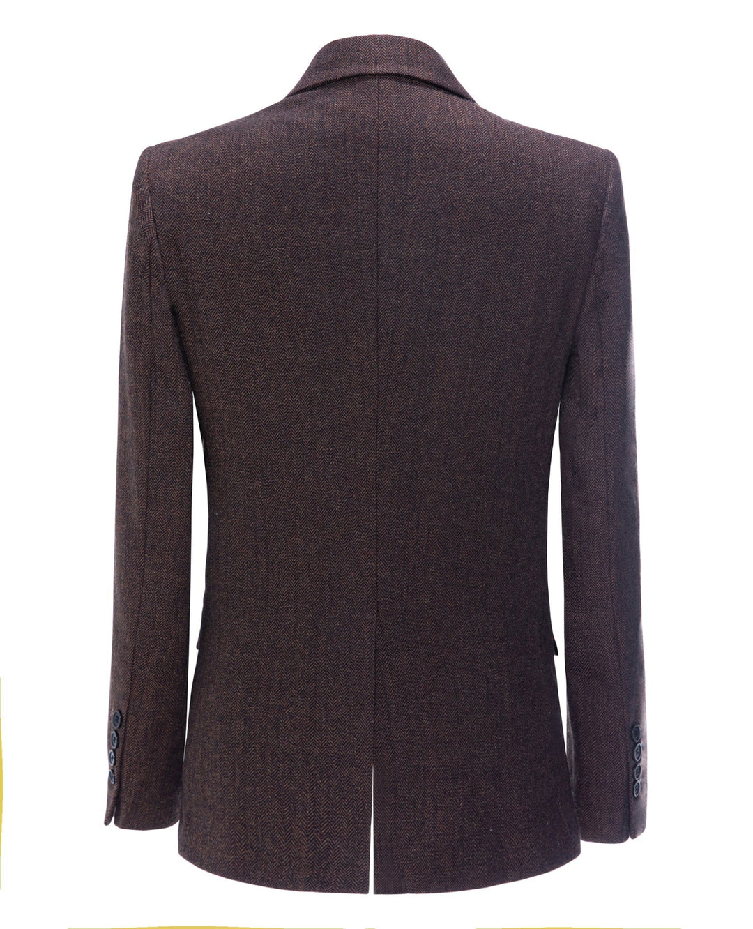 Classic 3 Pieces Mens Suit Herringbone Tweed Peak Lapel Tuxedos (Blazer+vest+Pants) mens event wear