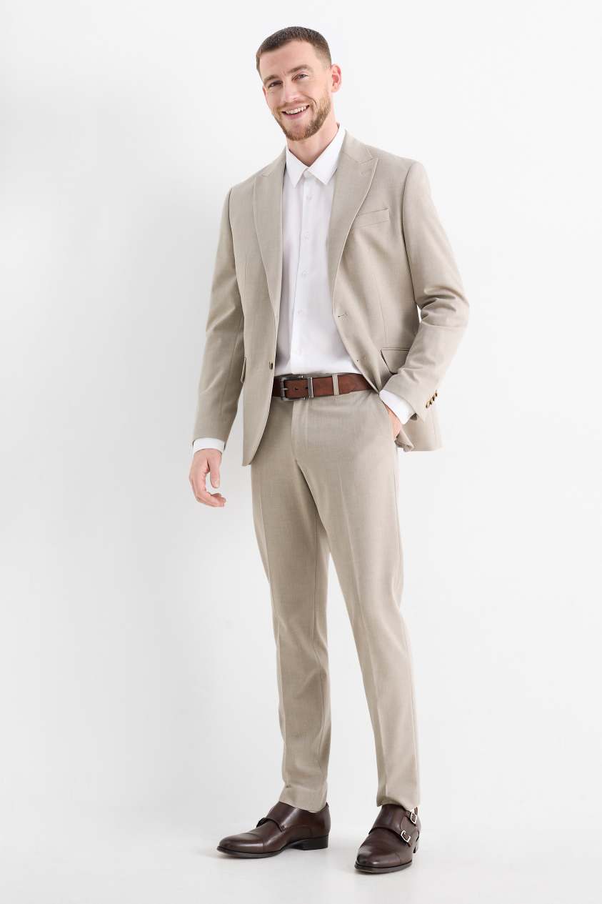 Fashion 2 Piece Men's Suit Flat Peak Wedding Lapel (Blazer + Pants) mens event wear