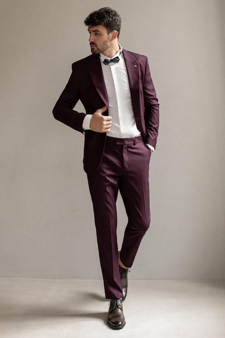 Fashion 2 Piece Men's Suit Flat Peak Wedding Lapel (Blazer + Pants) mens event wear
