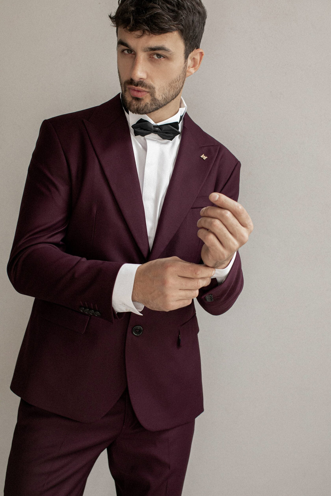 Fashion 2 Piece Men's Suit Flat Peak Wedding Lapel (Blazer + Pants) mens event wear