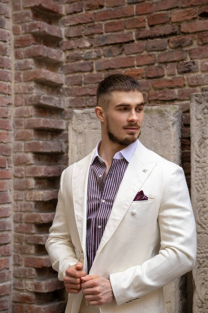 Fashion 2 Piece Men's Suit Flat Peak Wedding Lapel (Blazer + Pants) mens event wear