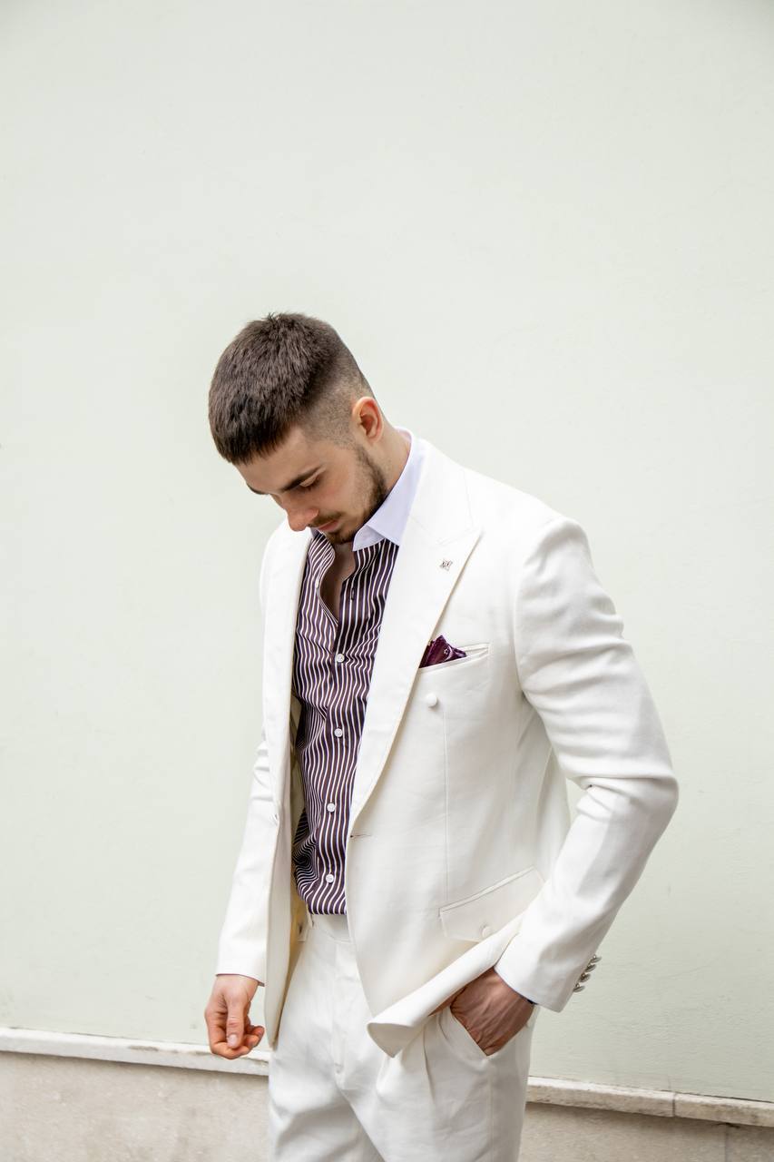 Fashion 2 Piece Men's Suit Flat Peak Wedding Lapel (Blazer + Pants) mens event wear