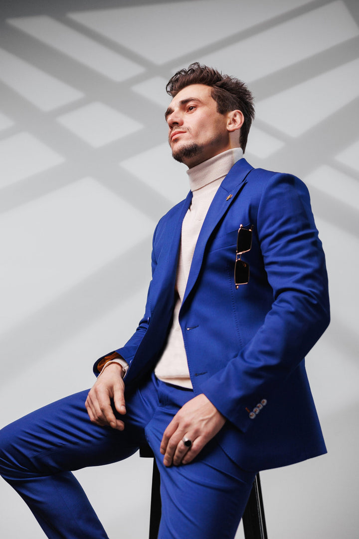 Fashion 2 Piece Men's Suit Flat Peak Wedding Lapel (Blazer + Pants) mens event wear