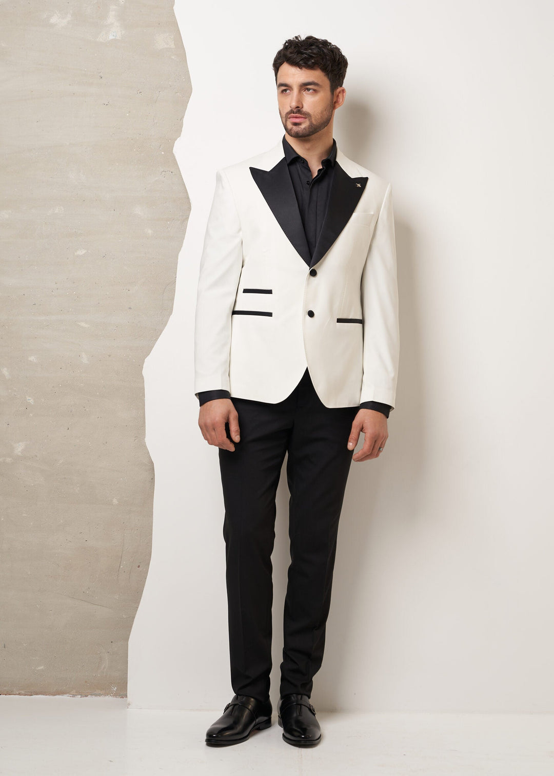 Fashion 2 Piece Men's Suit Flat Peak Wedding Lapel (Blazer + Pants) mens event wear