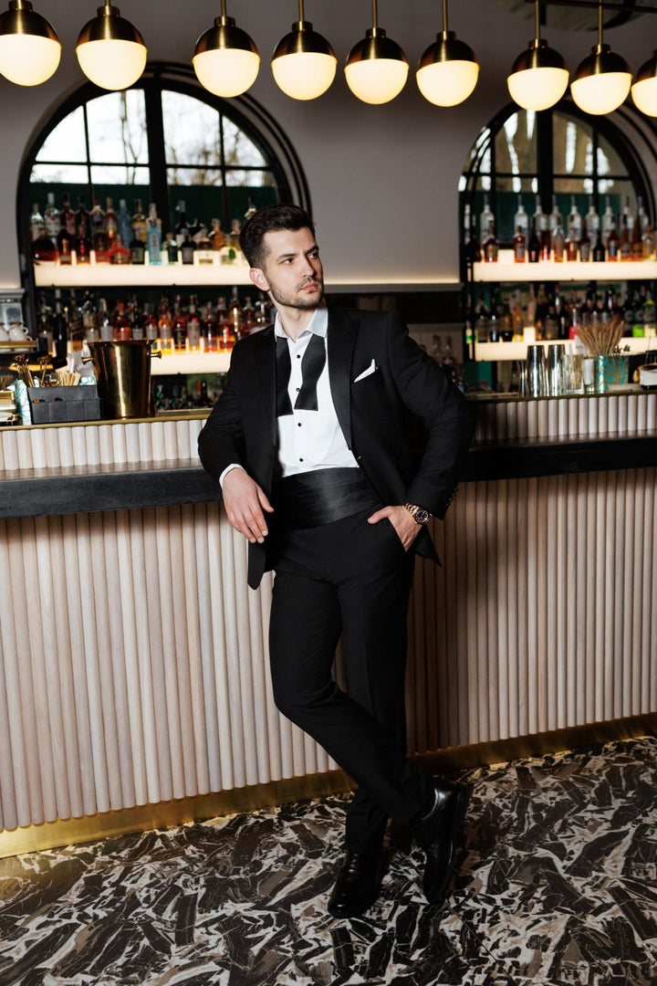 Fashion 2 Piece Men's Suit Flat Peak Wedding Lapel (Blazer + Pants) mens event wear