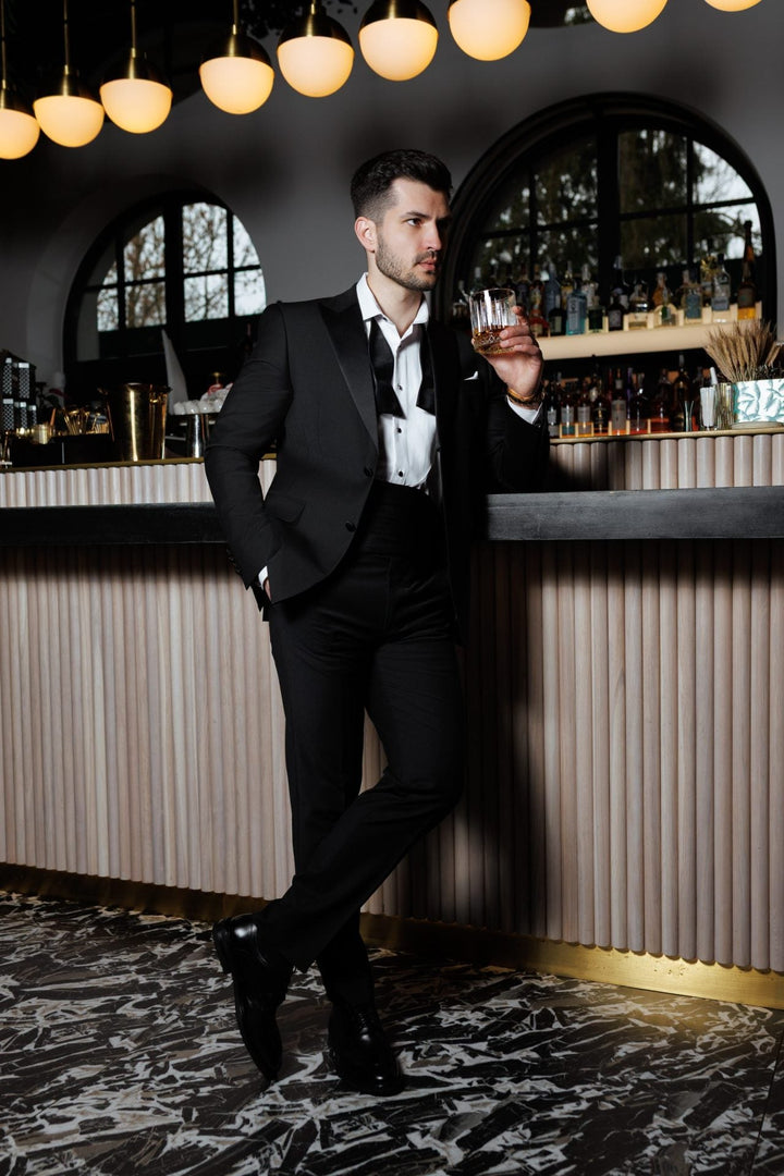 Fashion 2 Piece Men's Suit Flat Peak Wedding Lapel (Blazer + Pants) mens event wear