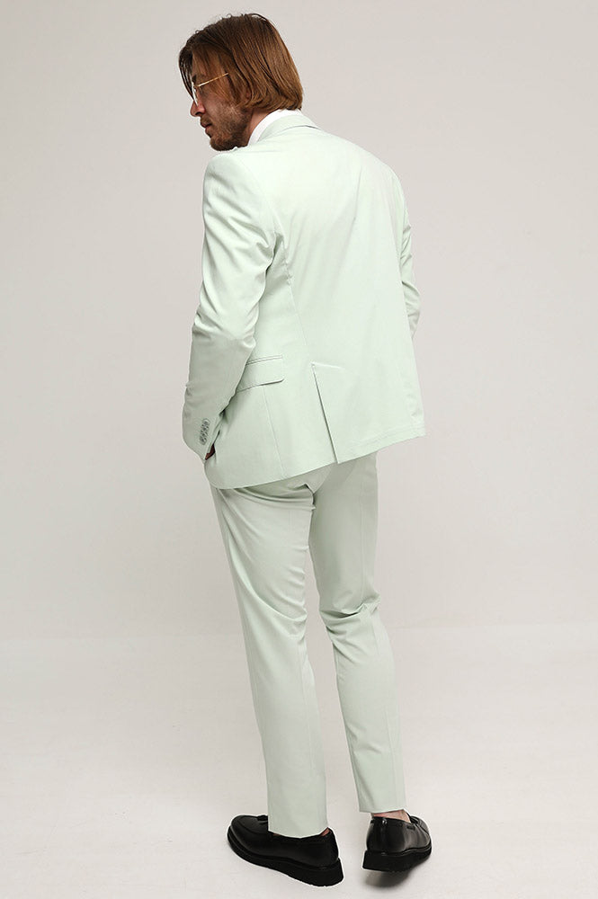 Fashion 2 Piece Men's Suit Flat Peak Wedding Lapel (Blazer + Pants) mens event wear