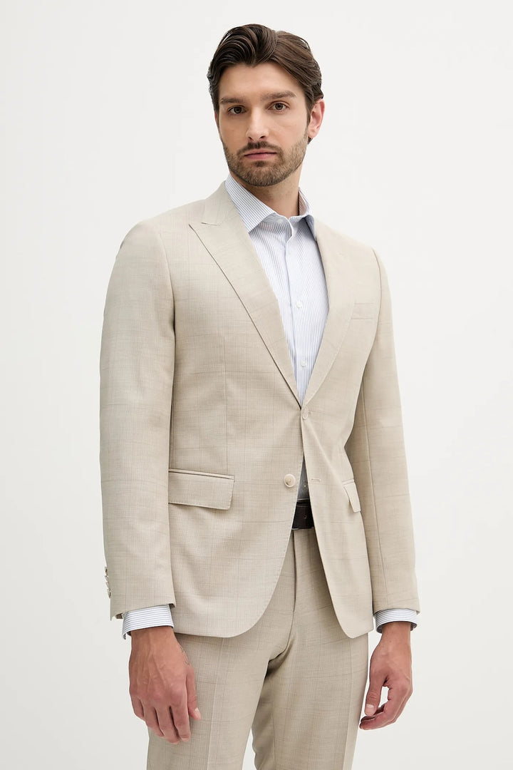 Fashion 2 Piece Men's Suit Flat Peak Wedding Lapel (Blazer + Pants) mens event wear