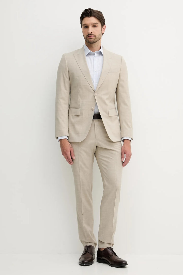 Fashion 2 Piece Men's Suit Flat Peak Wedding Lapel (Blazer + Pants) mens event wear