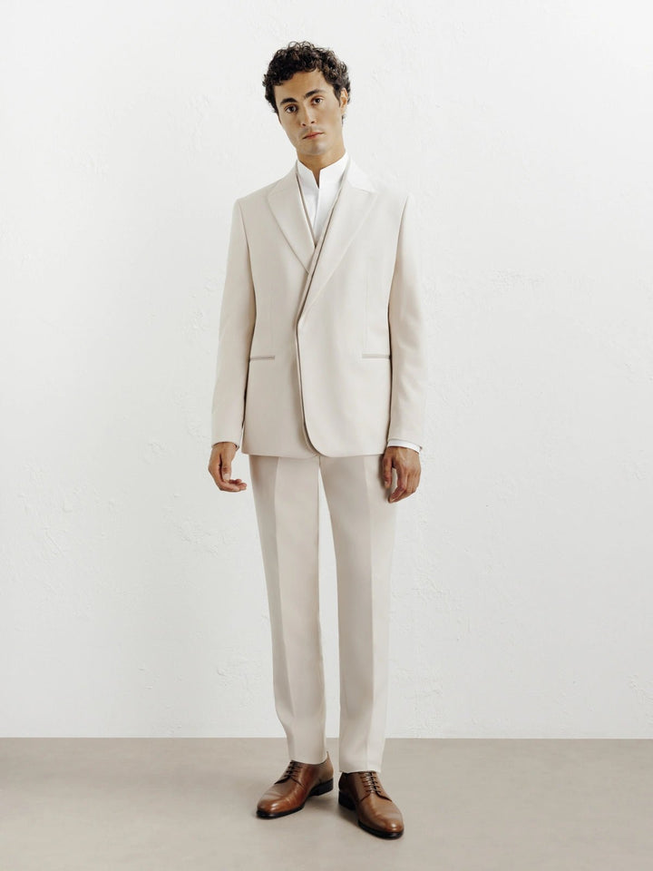 Fashion 2 Piece Men's Suit Flat Peak Wedding Lapel (Blazer + Pants) mens event wear